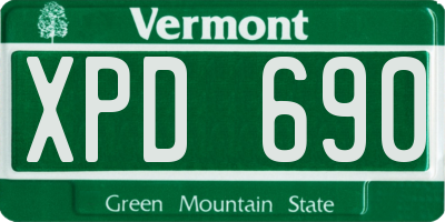 VT license plate XPD690
