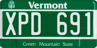 VT license plate XPD691