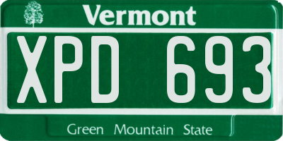 VT license plate XPD693