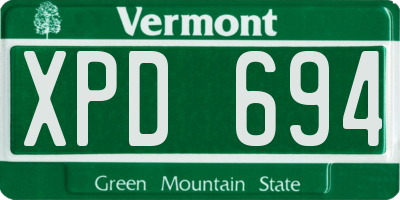 VT license plate XPD694
