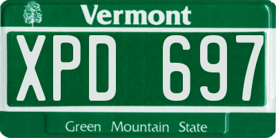 VT license plate XPD697