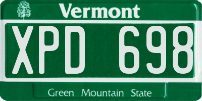 VT license plate XPD698