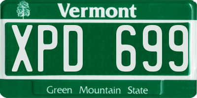 VT license plate XPD699