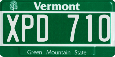 VT license plate XPD710
