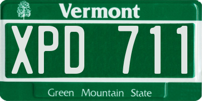 VT license plate XPD711