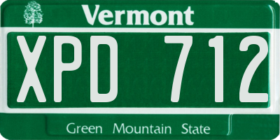 VT license plate XPD712