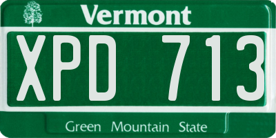 VT license plate XPD713