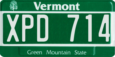 VT license plate XPD714