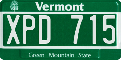 VT license plate XPD715