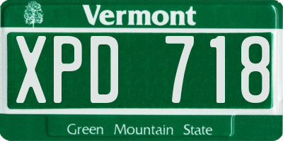 VT license plate XPD718