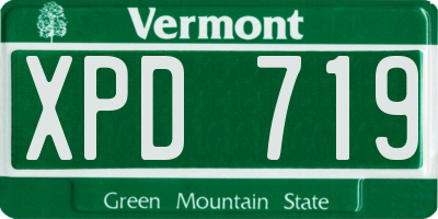 VT license plate XPD719