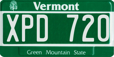 VT license plate XPD720
