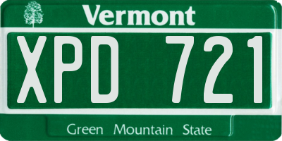 VT license plate XPD721