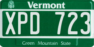 VT license plate XPD723