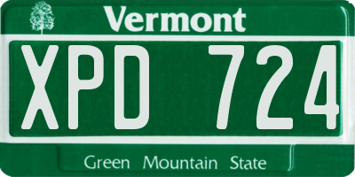 VT license plate XPD724