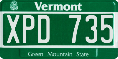 VT license plate XPD735