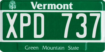VT license plate XPD737