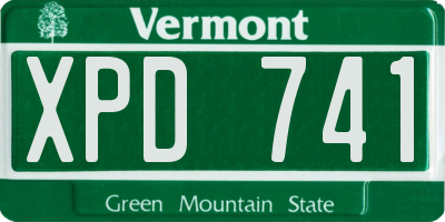 VT license plate XPD741