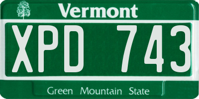 VT license plate XPD743