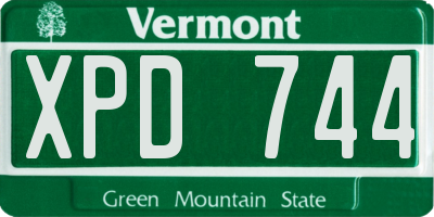 VT license plate XPD744