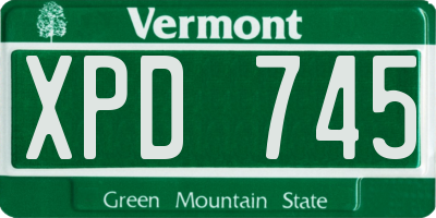 VT license plate XPD745