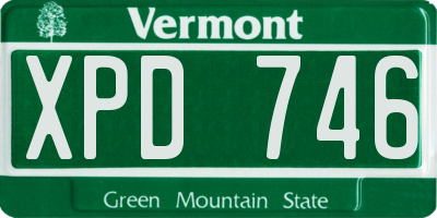 VT license plate XPD746