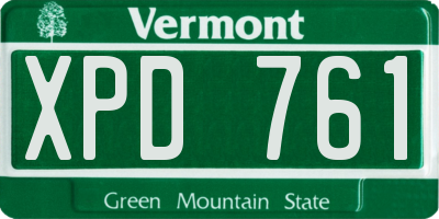 VT license plate XPD761