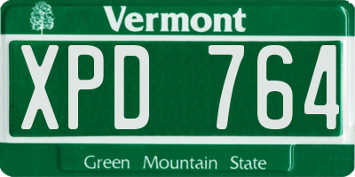 VT license plate XPD764