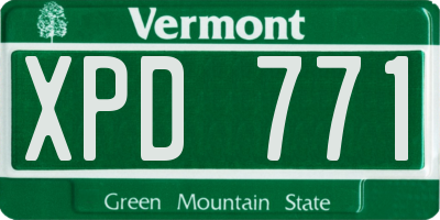 VT license plate XPD771