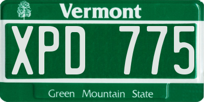 VT license plate XPD775