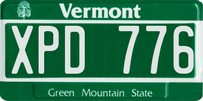 VT license plate XPD776
