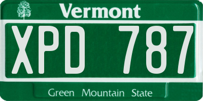 VT license plate XPD787