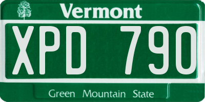 VT license plate XPD790