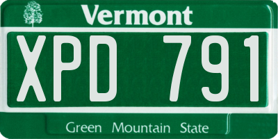 VT license plate XPD791