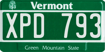 VT license plate XPD793