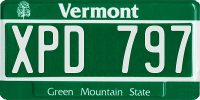 VT license plate XPD797