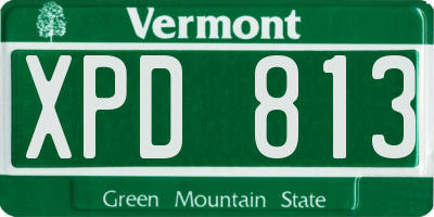 VT license plate XPD813