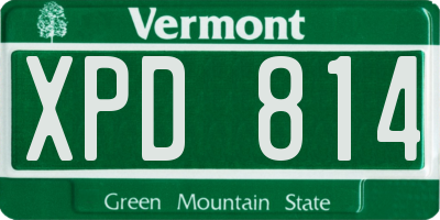 VT license plate XPD814