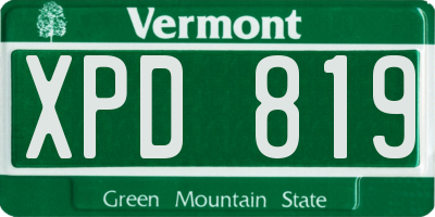 VT license plate XPD819