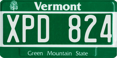 VT license plate XPD824