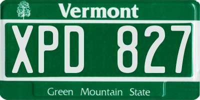 VT license plate XPD827