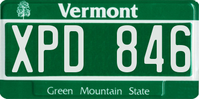 VT license plate XPD846