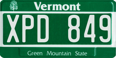 VT license plate XPD849