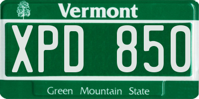 VT license plate XPD850