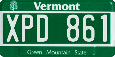VT license plate XPD861