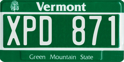 VT license plate XPD871