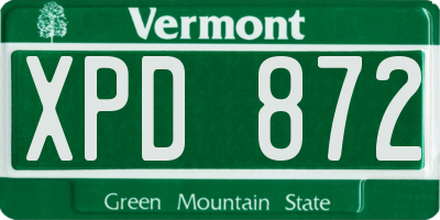VT license plate XPD872