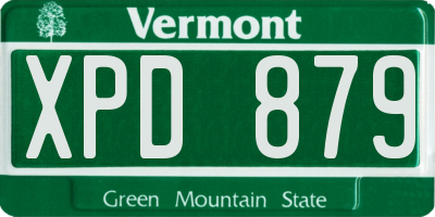 VT license plate XPD879