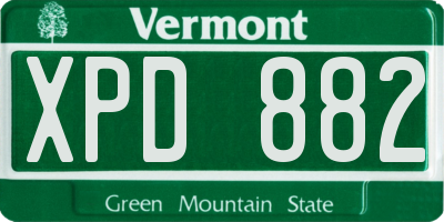 VT license plate XPD882
