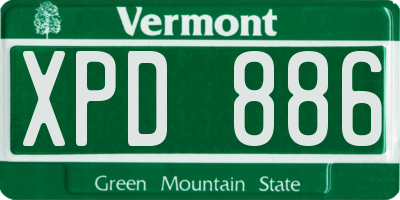VT license plate XPD886